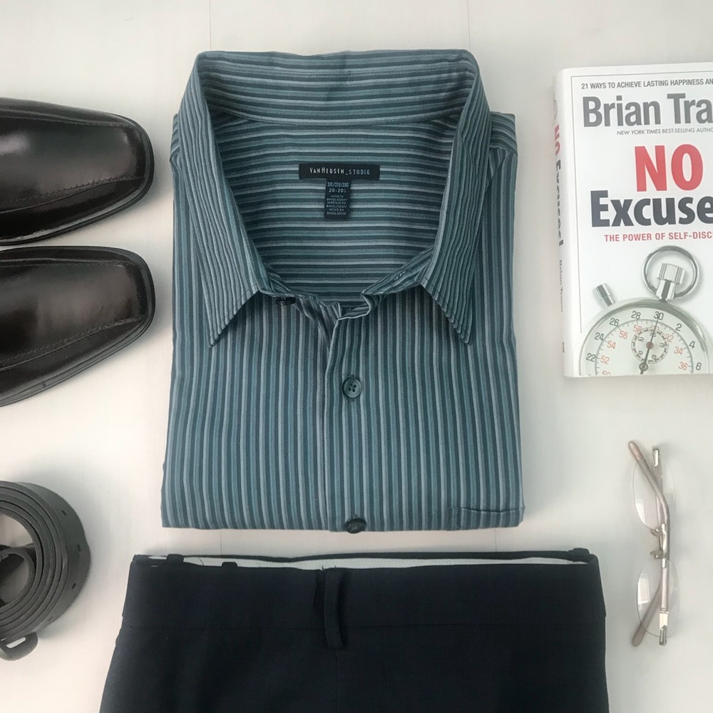 Van Heusen | Green Stripe Men’s Dress Shirt